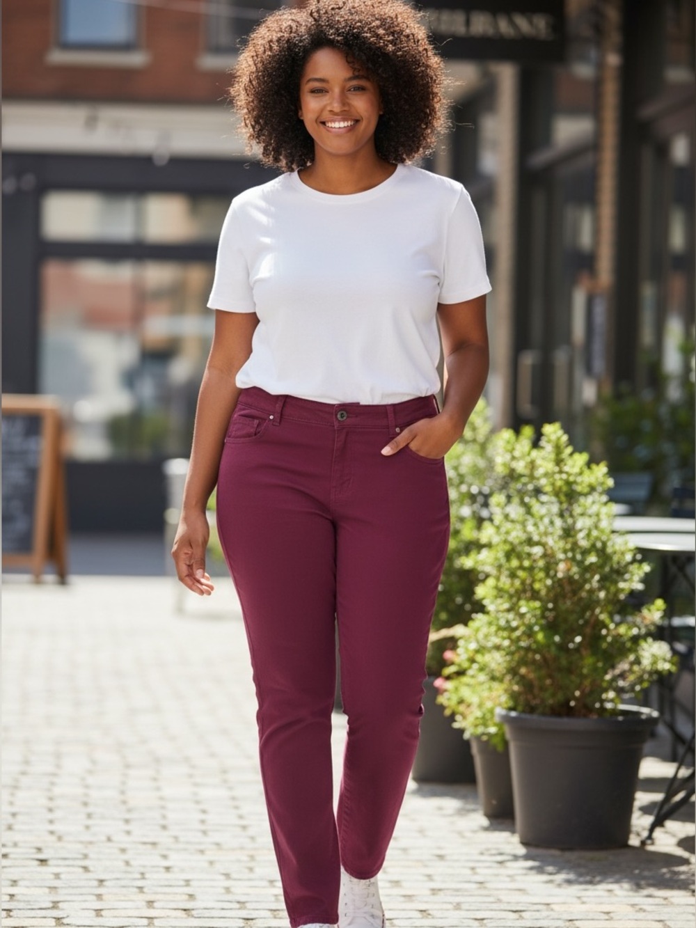 Democracy Women’s Maroon Straight Leg Jeans